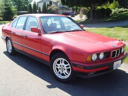 1991 bmw 525i sedan 4 door red sun roof new tires radiator stereo run great