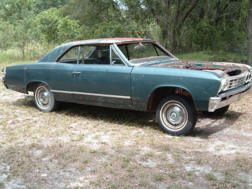 1967 chevrolet chevelle malibu 2dr ht-rolling project-fact 4sp w/docs &amp; pop