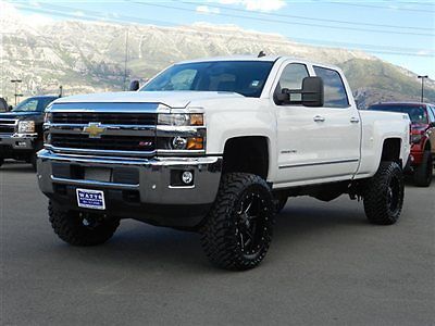 Chevy crew cab ltz 4x4 duramax diesel leather custom new lift wheels tires auto