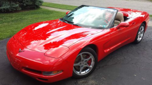 2000 chevrolet corvette convertible - classic torch red 6-speed manual
