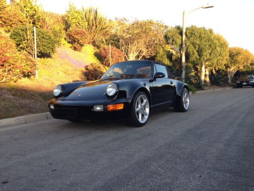 1991 porsche 911 (964) black convertible turbo one of a kind certificate