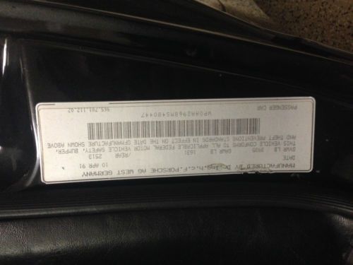 1991 Porsche 911 (964) Black Convertible Turbo One of a kind Certificate, image 10