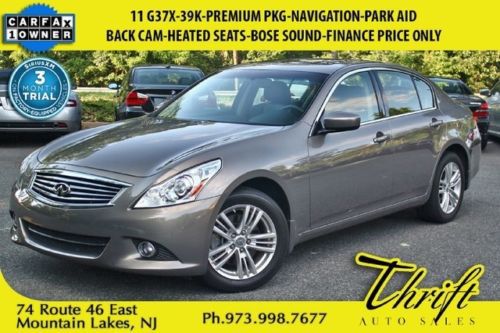 11 g37x-39k-premium pkg-navigation-back cam-heated seats-bose sound-park aid