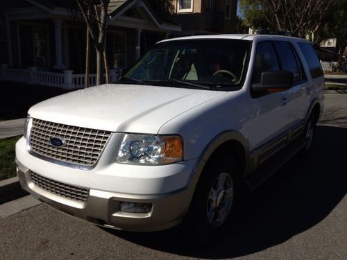 The most gorgeous white 2005 ford expedition,eddie bauer,moonroof,1 owner,ca car