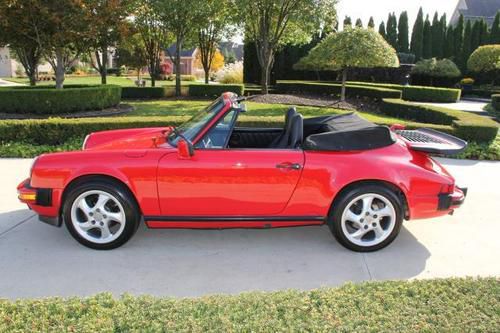 1989 porsche cabriolet red hot rare gorgeous low miles