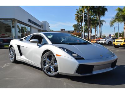 2004 lamborghini gallardo coupe. silver over black. e-gear. 22,898 miles.