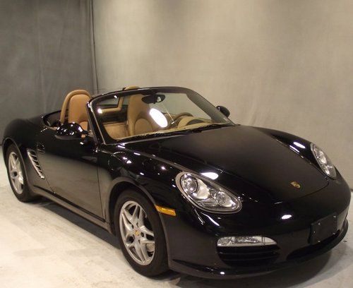 2010 10 porsche boxster convertible black/tan 41k miles 6spd manual rwd 1 owner!