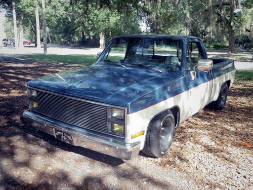 C10/gmc sierra short bed,awesome condtion,hot rod,baby blue with pear white wrap