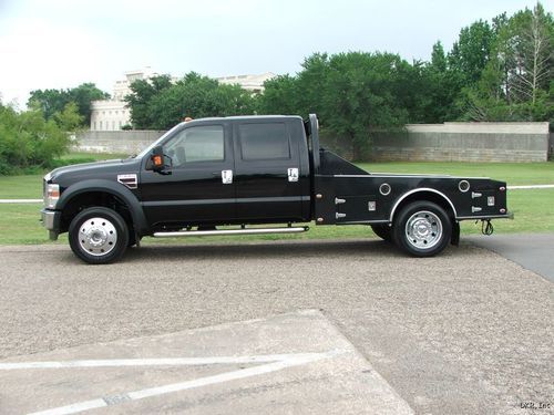 08 f550 crew cab 4x4 6.4l dsl lariat nav 54k skirted flatbed must see