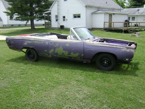 1969 plymouth sport satellite convertible 440 4 speed roadrunner plum crazy look