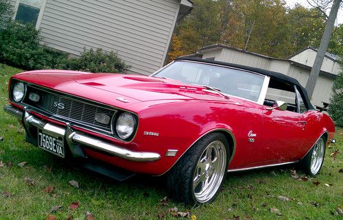 1968 camaro convertible red ss clone big block