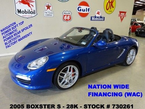 2009 boxster s conv,automatic,pwr top,nav,htd lth,bose,19in whls,28k,we finance!