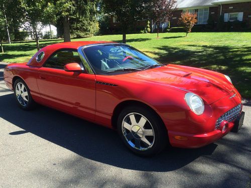 2002 ford thunderbird convertible red hardtop premium