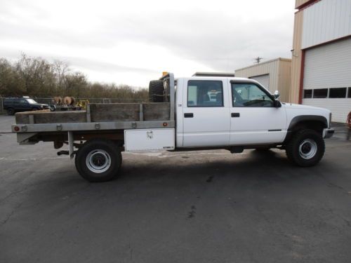 Surplus Lifted 1999 1Ton Crew Cab 4x4 Flatbed Work Truck, image 5