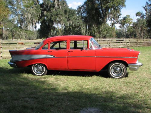 1957 chevy  4 door running driving survivor