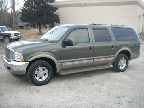 2002 ford excursion limited sport utility 4-door 5.4l green w/ gray leather