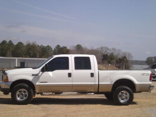 2001 ford f250 crew cab short bed lariat 7.3 diesel nice truck no reserve
