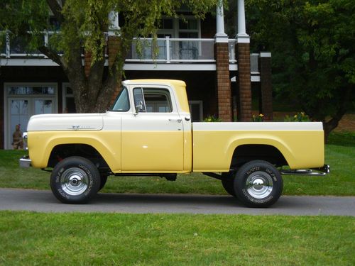 Restored resto mod of an original 1959 f100 4x4 short bed pickup