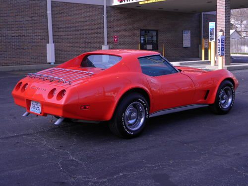 1974 corvette l-82  4 speed a/c  t-tops  orange w/ black int. sharp !!