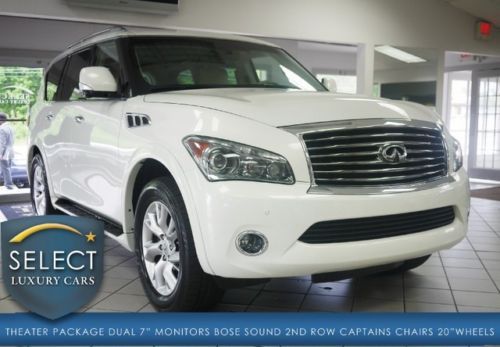 One owner qx56 awd theater pkg bose rear camera new tires white on tan