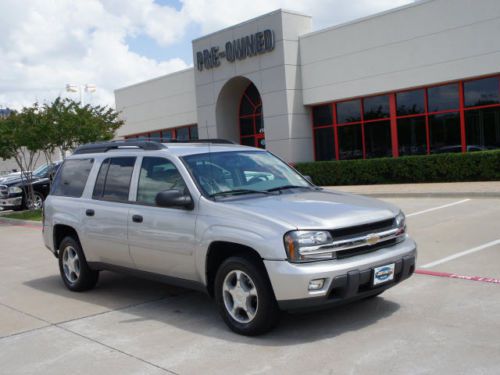 Chevrolet trailblazer ext 4x4 ls silver leather 3rd row seat hitch v6 auto pw pl