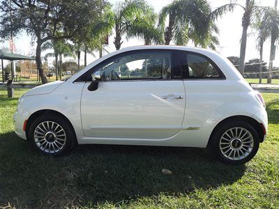 Fl 1 own 2012 fiat 500c jennifer lopez red/white leather only 7k mi auto fac war