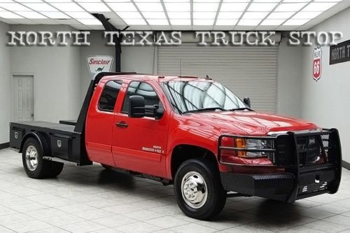 2008 sierra 3500hd diesel 4x4 dually extended cab flat bed hauler texas