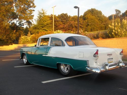 1955 Chevy Chevrolet 2 door sedan hot rod mini tubbed 383 stroker muncie 4 speed, image 2