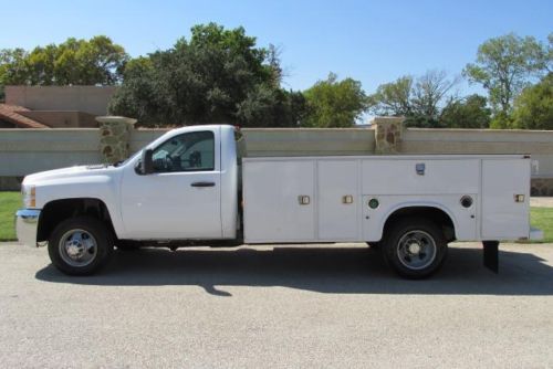 2010 chev 3500hd reg cab dually duramax diesel knapheide utility bed. great shap