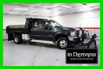 04 ford f350 xlt ext-cab 6.0l diesel v8 4wd 4x4 9'6" stainless v-plow dump mint!