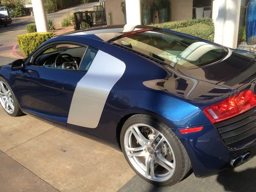 Beautiful blue audi r8 with silver panel, premium package