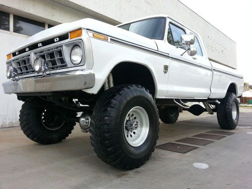 1975 ford f350 super cab 4x4 ranger xlt 460 v8 rust free california truck 4wd 75