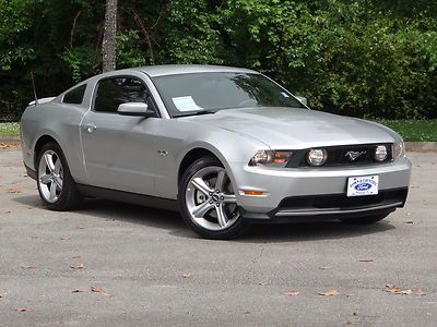 Silver gt premium manual 6 speed coupe 5.0l black leather certified v8 sync