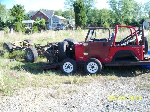 73 jeep cj 7 scrambler project jeep rolling frame 4.2l motor yj tub restoration