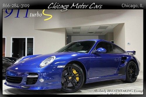 2011 porsche 911 turbo s aqua blue metallic aerokit carbon package pdk upgrades!