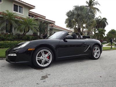 Fl 1 owner triple black 2010 boxster s 6 speed only 25k mi fac warr carfax cert!