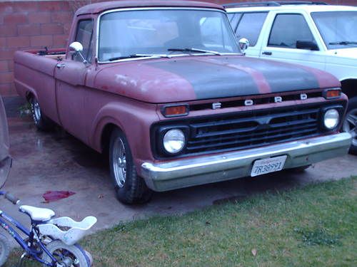 1965 ford f-100 pickup 352 mild cam flowmasters rebuilt c6 clean ready 4 paint