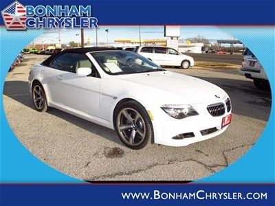 Bmw euro luxury 650i rwd convertible topless 2 door leather navi v8