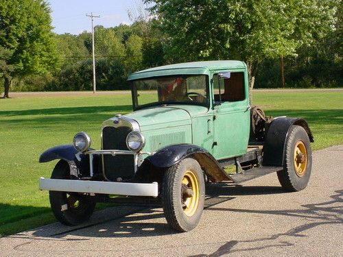 1931 ford model a oil well truck 1938 chassis good running - hot rod/rat rod pto