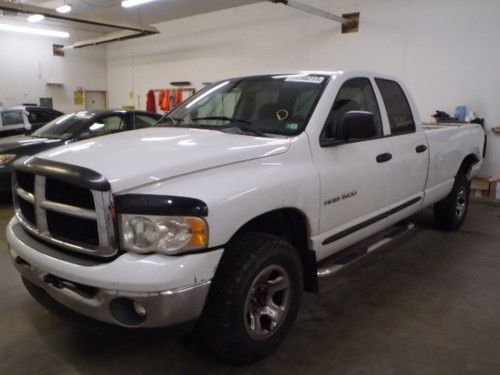 2003 dodge ram 1500 quad cab long bed white 4x4 pickup minor damaged run &amp; drive