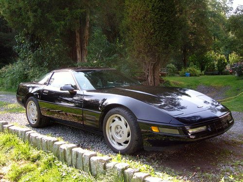 92 corvette lt1 5.7l coupe glass top auto 89k low miles c4 black