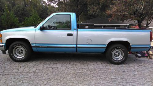 Blue/slvr 8ft bed 5.7l v8. 1995,very good cndition, original paint.