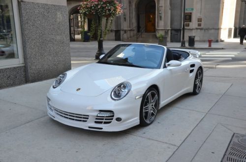 2008 porsche 911 turbo cab 6-speed 2 owner really clean car! true manual white!!