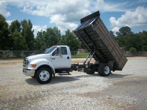 2006 ford f650 16&#039; flatbed dump w/removalbe sides, automatic transmission