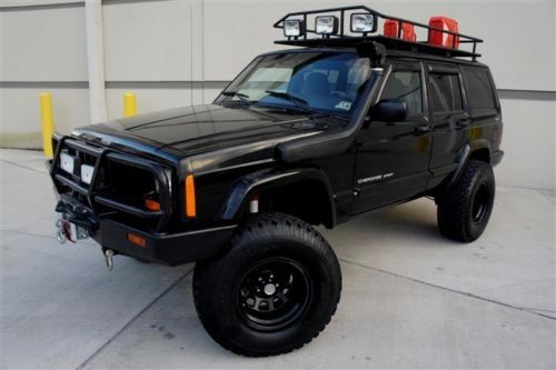 Custom lifted jeep cherokee sport 4wd safari basket winch snorkel arb bumper!!!!