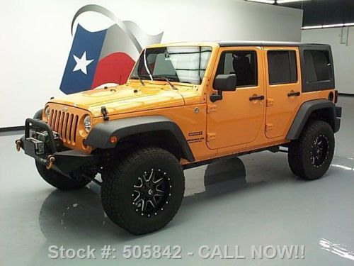 2013 jeep wrangler unltd sport hard top 4x4 lift 6-spd! texas direct auto