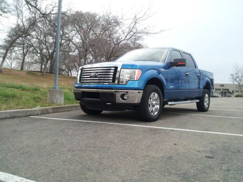 2011 Ford F-150 XLT Crew Cab Pickup 4-Door 3.5L Twin-Turbo Blue Great Condition, image 2