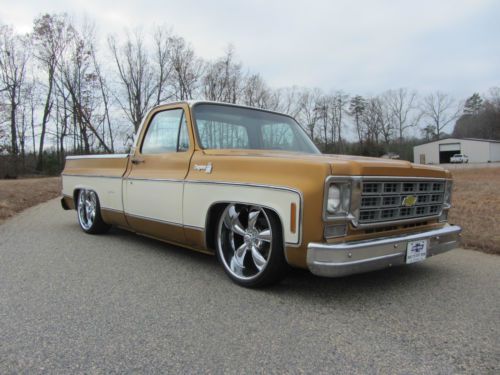 1975 chevy cheyenne pickup, air ride, bagged, 22&#039;s, hot rod