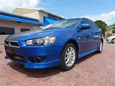 Striking 2010 lancer es with aero kit - octane blue with racing stripes, cvt