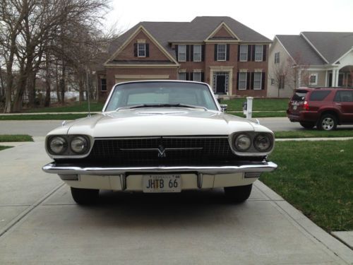 1966 classic ford thunderbird - cream exterior with red leather interior